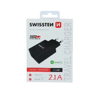 Swissten punjač 2x USB 2,1A crna