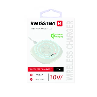 Swissten wireless punjač 10W + kabl USB-A/USB-C 1.5m bela