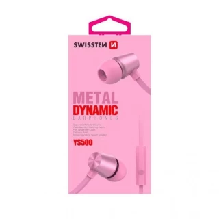 Swissten Slušalice 3,5mm DYNAMIC YS500 pink-zlatna