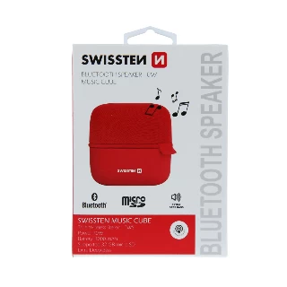 Swissten Bluetooth zvučnik Music Cube crvena