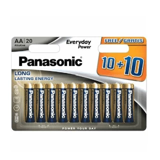 Panasonic baterije LR6EPS/20BW-AA Alkalne Everyday 20 komada