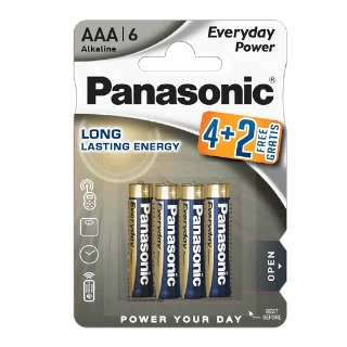 Panasonic baterije LR03EPS/6BP-AAA Alkaline Everyday 6 komada