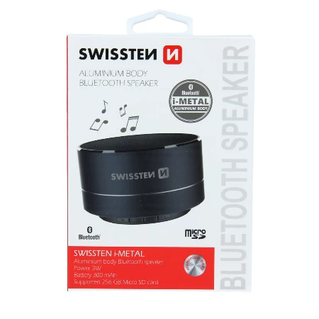 Swissten Bluetooth zvučnik 3W i-metal crna