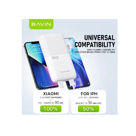 BAVIN Power Bank 20000mAh bela