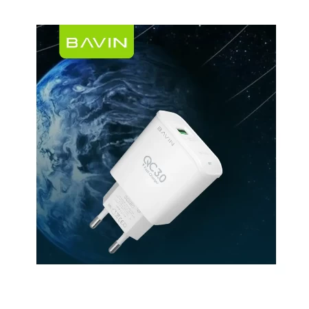 BAVIN punjač USB-A QC 3.0 18W + kabl type-A na Micro 1m bela