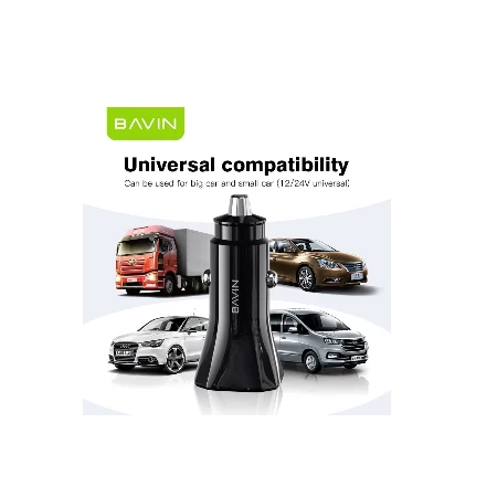 Bavin auto punjač  PD20W QC3.0 USB-A + USB-C crna