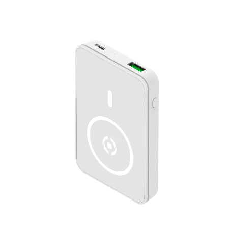 Celly magnetic wireless power bank 5000 mAh + kabl Type-A na Type-C bela