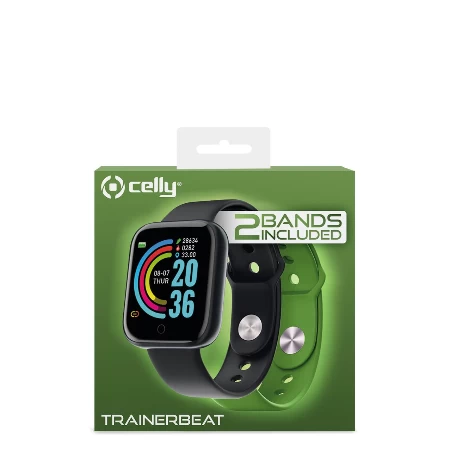 Celly smart band Trainerbeat 1.44" crna + zelena narukvica