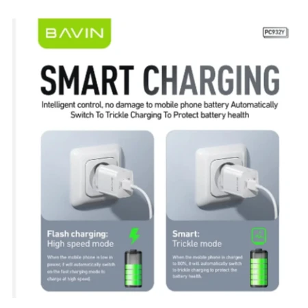 Bavin punjač 20W USB-A + kabl Lightning bela