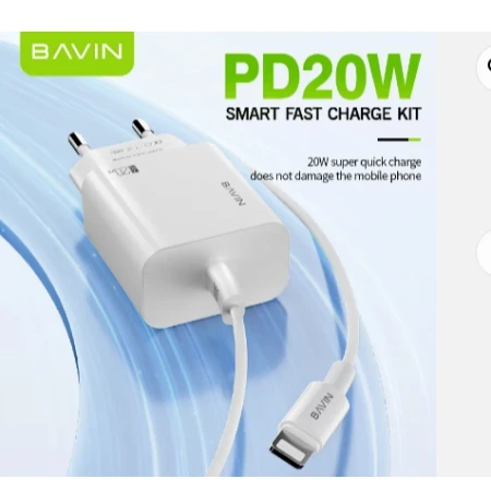 Bavin punjač 20W USB-C + kabl Lightning bela