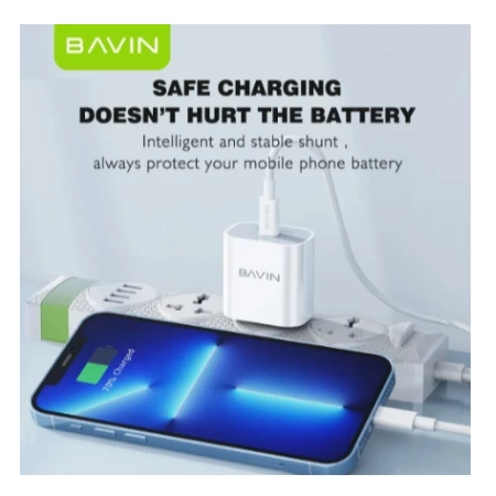 Bavin punjač 20W USB-C + kabl Lightning 30W bela