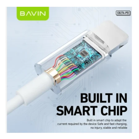 Bavin kabl 30W Type C na Ligtning bela - CB274