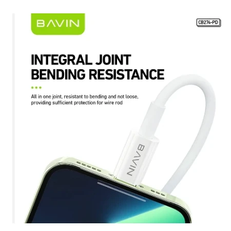 Bavin kabl 30W Type C na Ligtning bela - CB274