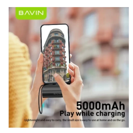 Bavin Power bank 5000mAh USB-C port + kabl type-C crna - PC012 PRO