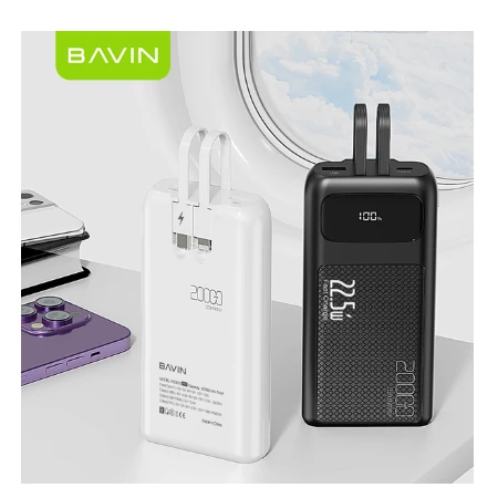 Bavin Power bank 20000mAh 22,5W  Type C & Ligtning  kabl