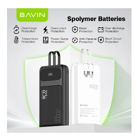 Bavin Power bank 20000mAh 22,5W  Type C & Ligtning  kabl