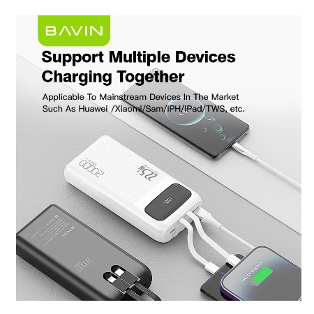 Bavin Power bank 20000mAh 22,5W  Type C & Ligtning  kabl - PC007S PRO