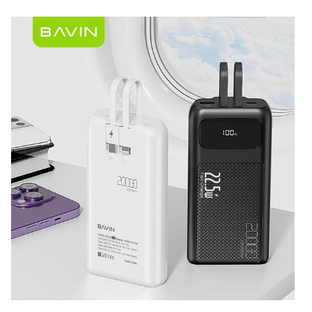 Bavin Power bank 20000mAh 22,5W  Type C & Ligtning  kabl - PC007S PRO