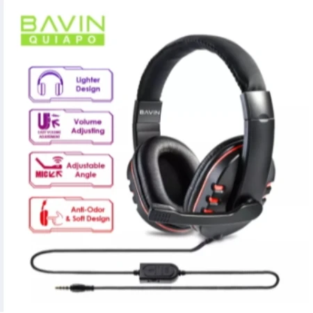 Bavin Gaming slušalice sa mikrofonom 3,5mm 1,8m crna