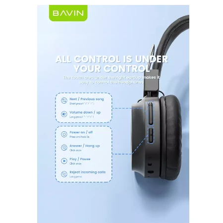 Bavin Wireless slušalice crna