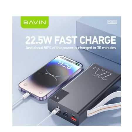 Bavin Power bank 30000mAh 22.5W QC3.0 crna