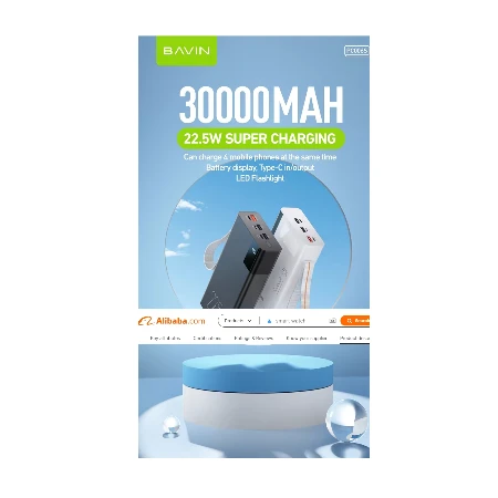 Bavin Power bank 30000mAh 22.5W QC3.0 crna