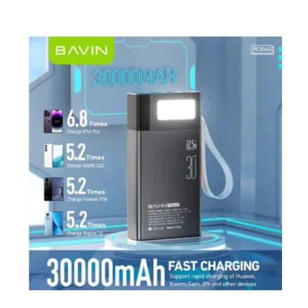 Bavin Power bank 30000mAh 22.5W QC3.0 bela