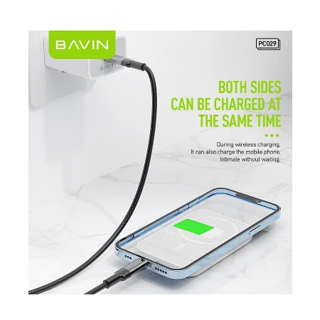 Bavin Magsafe Magnetic Power bank 5000mAh + kabl Lightning bela