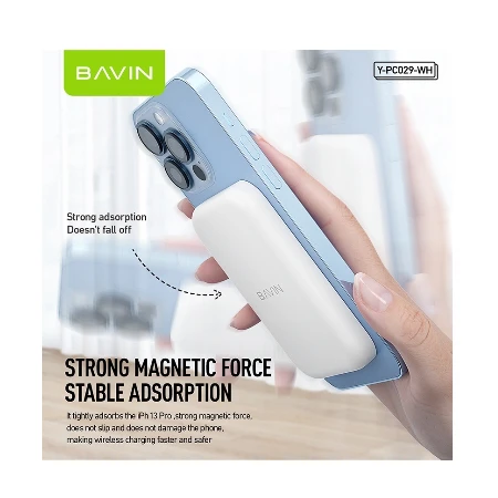 Bavin Magsafe Magnetic Power bank 5000mAh + kabl Lightning bela