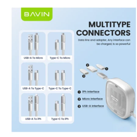 Bavin Multifunkcionalni box Type C 60W (Type C, Lightning,Micro)