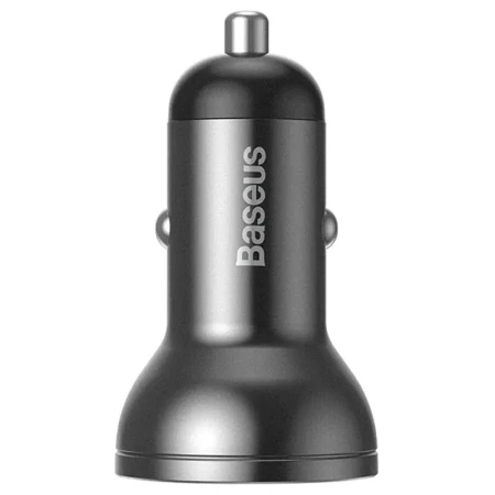 Baseus Auto punjač 2*Usb A 24W Digital Display crna