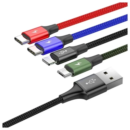 Baseus kabl 4u1 2*c/1*IOS/1*Micro 3,5A 1,2m crna