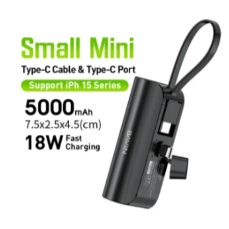 Bavin Power bank 5000mAh USB-C port + kabl type-C crna - PC012 PRO