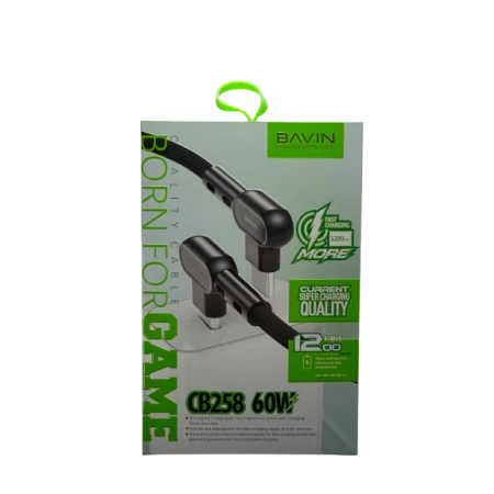 Bavin kabl 90° 60W  1,2m Type C-Type C bela - CB258CC