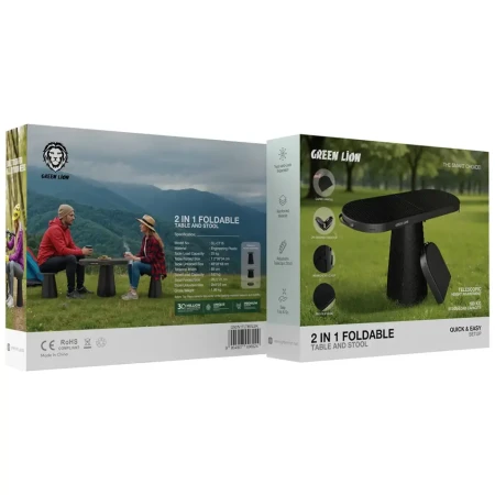 Green Lion 2 in 1  Sklopivi sto crna