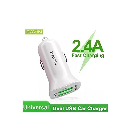 Bavin auto punjač 2XUSB-A 2,4A bela - PC253