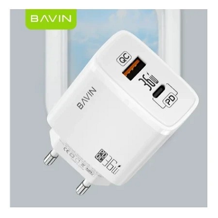 Bavin punjač 36W USB-A + USB-C bela - PC908Y
