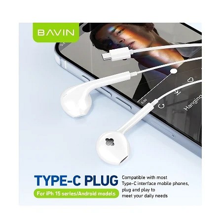 Bavin slušalice Type-C bela - HX871