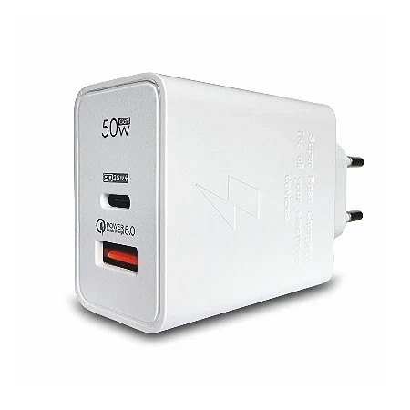 Bavitel punjač 50W Usb A+ Type C bela  KeKe-PD002