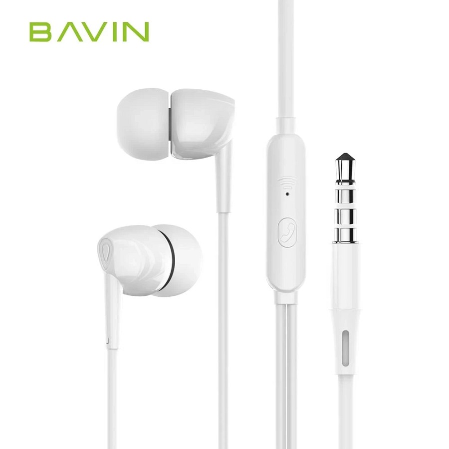 BAVIN slušalice 3,5mm 1,2m bela - HX851