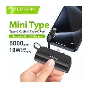 Bavin Power bank 5000mAh USB-C port + kabl type-C crna - PC012 PRO