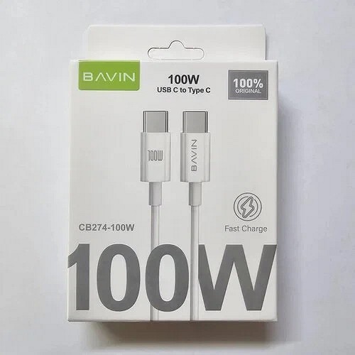 Bavin kabl 100W 1m type-C na type-C bela - CB274-100W