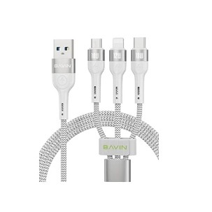 Bavin kabl 18W 3 in 1 Micro, type-C, lightning siva - CB365