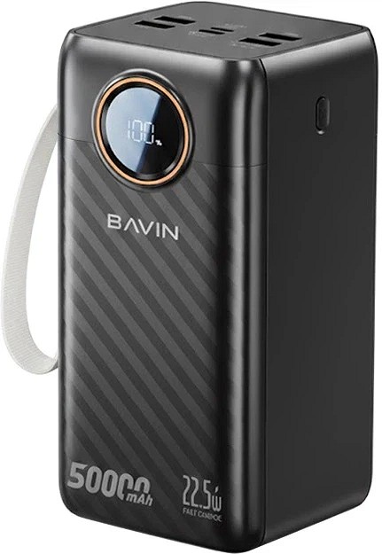 Bavin Power Bank 50000 mAh 22.5W type C + IOS crna
