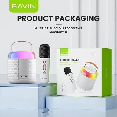 Bavin mini karaoke zvučnik sa  mikrofonom bela - BM-19 bela
