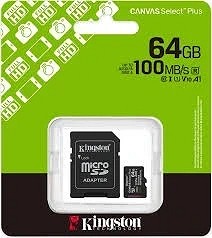 Kingston Micro SD 64GB + SD adapter Canvas Select Plus SDCS3